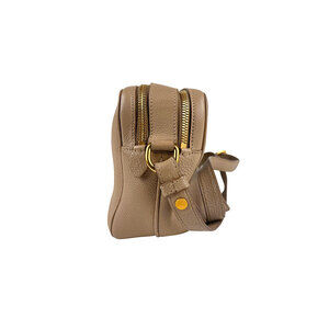 Prada Double Bag beige Cammeo Tan Vitello leather Camera Phenix Zip